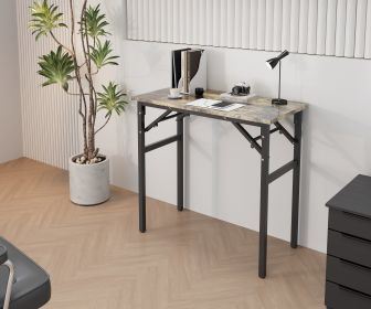 Folding table desk 31.5x15.7 inches computer Workstation No Install BLACK