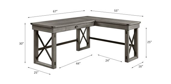 ACME Talmar Writing Desk w/Lift Top in Weathered Gray Finish OF00054