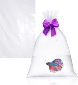 Aquarium Plastic Fish Bags 10" x 24"; Clear Polyethylene Bags Pack of 100; Jumbo Plastic Bags For Fish; 2 Ml Plastic Bags; Clear Food Grade Plastic Ba