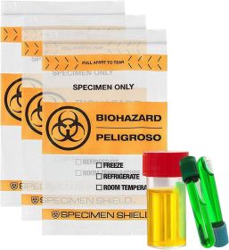 Pack of 100 Orange and Black Biohazard Specimen Bags 6 x 9 Zipper Bags Tear Pouch Bags 6x9 Thickness 2 Mil Seal Top Specimen Lab Transport Bags for Sh