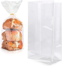 Pack of 100 Clear Gusseted Poly Bags 12 x 8 x 30 Clear Polyethylene Bags 12x8x30 Expandable 1 Mil Ultra Thin Bags for Industrial Food Service Health;