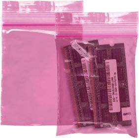 Pack of 100 Pink Anti-Static Seal Top Bags 2.5 x 3 Zipper Bags 2 1/2 x 3 Ultra Thick Polyethylene Thickness 4 Mil Bags suitable for Packaging Storing