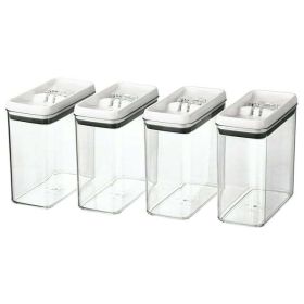 Canister Pack of 4 - Flip-Tite 11.5 Cup Rectangular Food Storage Container Set