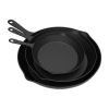 Frying Pans-Set of 3 Cast Iron Pre-Seasoned Nonstick Skillets in 10', 8', 6'