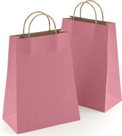 Purple Shopping Bags Bulk Pack of 25 Large Paper Bags 8 x 4.75 x 10.5 Kraft Bags with Handles 8 x 4 3/4 x 10 1/2 Paper Kraft Bag 150 GSM Wine Bag