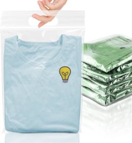 Die Cut Zipper Bags 9" x 12"; Pack of 100 Clear Bags with Handles; Poly Bags Reclosable with 3 Inch Lip; Thickness 3 Mil Clear Plastic Bags Die Cut Ha