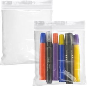 Pack of 1000 Clear Zipper Bags 6 x 6. Seal Top Polyethylene Bags 6x6. Thickness 2 mil. Plastic Poly Bags for Packing and Storing. Ideal for Industrial