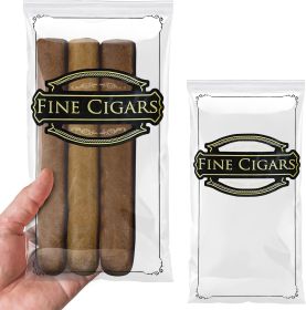 Pack of 1000 Zipper Cigar Bags 5 x 10. Seal Top Clear Plastic Bags 5x10. Low Density Polyethylene Bags with 2 Mil Thick. Pre-Printed Bags for Storing