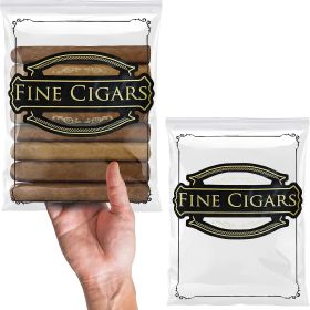 Pack of 1000 Zipper Cigar Bags 8 x 10. Seal Top Clear Plastic Bags 8x10. Low Density Polyethylene Bags with 2 Mil Thick. Pre-Printed Bags for Storing