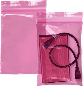 Plastic Zipper Bags for Packaging 6 x 8; Pink Anti-Static Heavy Duty Resealable Plastic Bags 1000 Pack; Reusable Zipper Bags for Packaging Products 4