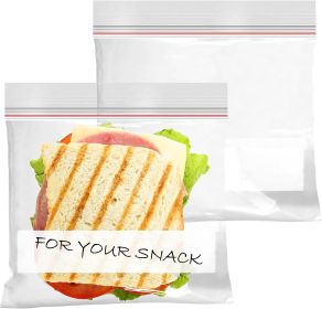 Pack of 250 Reclosable Sandwich Dual Zip Bags 10.56 x 11. Write on Block Poly Bags. Thickness 1.75 mil Zipper Bags for Packing; Storing; Industrial; F