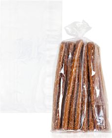 Pack of 100 Poly Jumbo Bakery Bread Bags 10 x 8 x 24 Clear Gusseted Bags 10x8x24 Polyethylene Bags 0.75 Mil Thick Poly Bags for Home Bakeries Food Ind