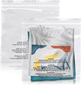 Pack of 100 Zipper Bags with Suffocation Warning; Clear 12 x 12. Polyethylene Packing Bags 12x12; Thickness 2 Mil. Resealable Poly Storage Bags for Qu