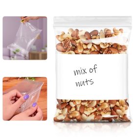 Pack of 100 Zipper Bags with Write On Block 8 x 10 Clear White Block Poly Bags 8x10 for Packing Storing Thickness 4 Mil Plastic Bags for Industrial Fo