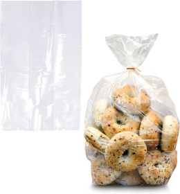 Pack of 50 Clear Gusseted Poly Bags 12 x 8 x 30 Clear Polyethylene Bags 12x8x30 Expandable Side Gusset Extra Large Bags Thickness 2 Mil for Food Servi