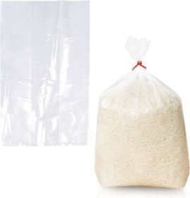 Pack of 100 Clear Gusseted Poly Bags 10 x 6 x 24 Clear Polyethylene Bags 10x6x24 Expandable Side Gusset Extra Large Bags Thickness 2 Mil for Food Serv