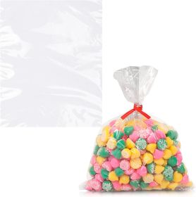 Pack of 100 Clear Plastic Bags 8 x 10 Block Bottom Storage Bags 8x10 Cookie Candy Plastic Party Gift Home Bags Thickness 2 Mil Open Top Plastic Bags f