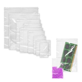 Pack of 1000 Clear Zipper Bags. Assortment 4 mil Clear Seal Top Plastic Bags. 10 Sizes of Zip top Polyethylene Bags for Shipping and Storage. Resealab