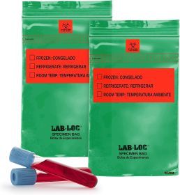 Pack of 1000 Specimen Transfer Bags 6 x 9. Low density polyethylene Printed Bags 6x9. Green Plastic Bags 1.75 mil for Health needs. Great for Infirmar