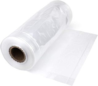 Pack of 600 Jumbo Gusset Poly Bags on Roll 12 x 10 x 30. Large Perforated Clear Bags 12x10x30. Thickness 2 Mil. Expandable Plastic Bags for Industrial