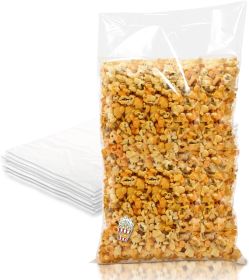 Clear Plastic Bags 10" x 8" x 24". Pack of 1000 Large Gusseted LDPE 1 mil Pouches with Bottom. Cellophane Food Storage & Packaging. Flat Treat Bags fo