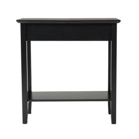 Flip Top End Table Narrow Side Table with Storage Shelf