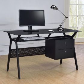 Black 2-Drawer Computer Desk