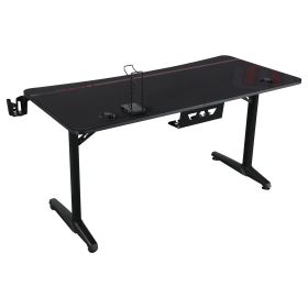 Black Gaming Desk with USB Ports