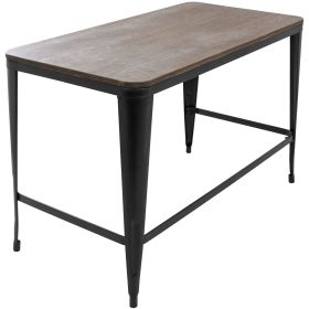 Pia Industrial Desk in Black and Espresso by LumiSource