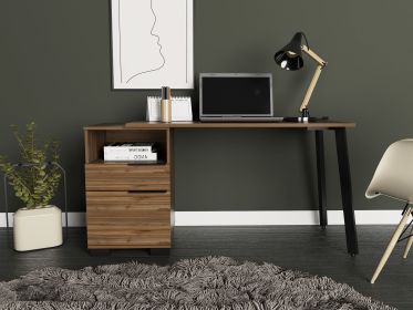 Andover Writing Desk with Built-in Cabinet Mahogany