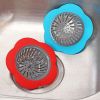 2pcs Flower Shaped Sink Strainer; Shower Sink Drains Cover; Kitchen Sink Colander; Sewer Hair Filter; Kitchen Accessories