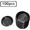 100 Pcs Plastic Disposable Sauce Dishes, Dipping Soy Sauce Seasoning Plate Bowls, Mini Condiment Appetizer Tray For Sushi Soy Mustard Vinegar Ketchup (Color: black)