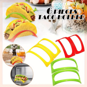 3/6pcs; Mexican Muffin Bracket; Taco Pancake Rack; Taco Holder; Kitchen Food Grade Corn Roll Rack (Color: 6 Pieces Of Red, Yellow And Green)