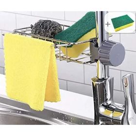 Faucet Kitchen Sink Caddy Organizer, Stainless Steel Detachable Hanging Faucet Drain Rack (Shape: shape 2)