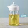 1pc Oil Dispenser; 2 In 1 Wide Opening Bottle With Silicone Brush; Glass Condiment Bottles For Kitchen Cooking; BBQ; Baking